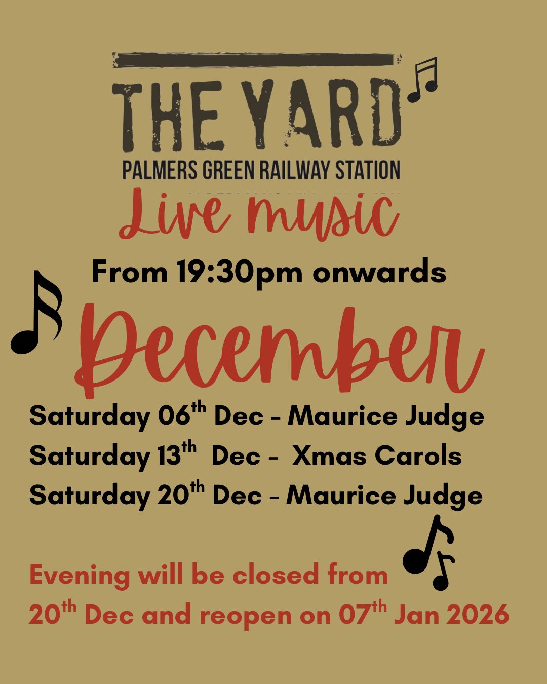 Live Music at The Yard - December 2025